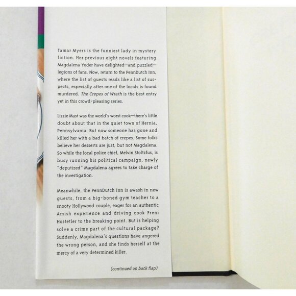 The Crepes Of Wrath By Tamar Myers 2001 Pennsylvania Dutch Mystery HBDJ - Picture 3 of 5